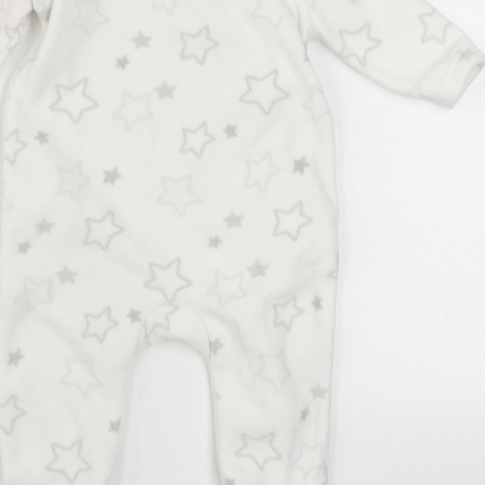 George Girls White Geometric Polyester  One Piece Size 3-6 Months  Button - Tatty Teddy