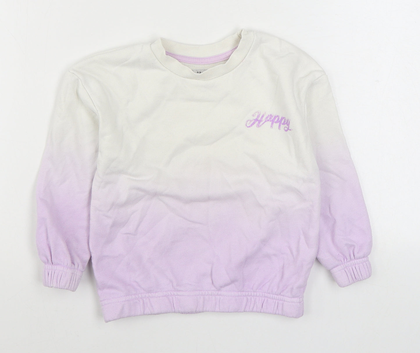 Primark Girls Purple  Cotton Pullover Sweatshirt Size 3-4 Years  Pullover