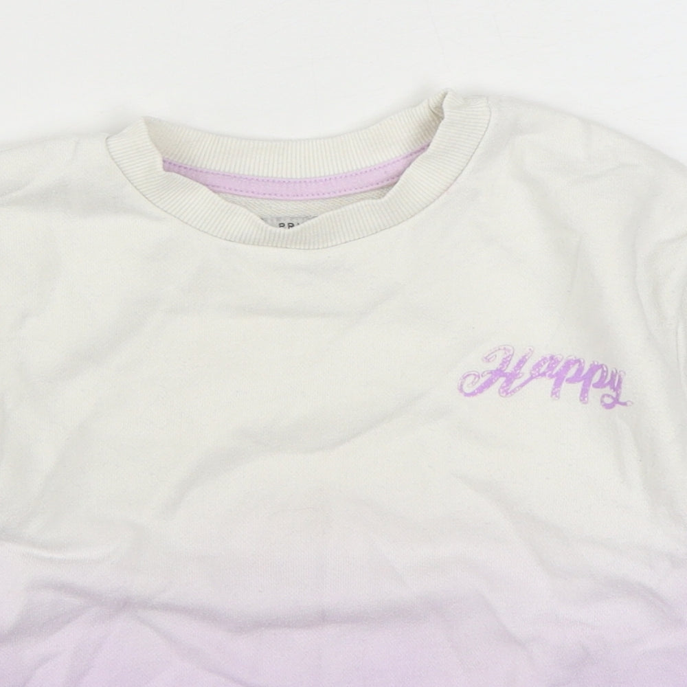 Primark Girls Purple  Cotton Pullover Sweatshirt Size 3-4 Years  Pullover