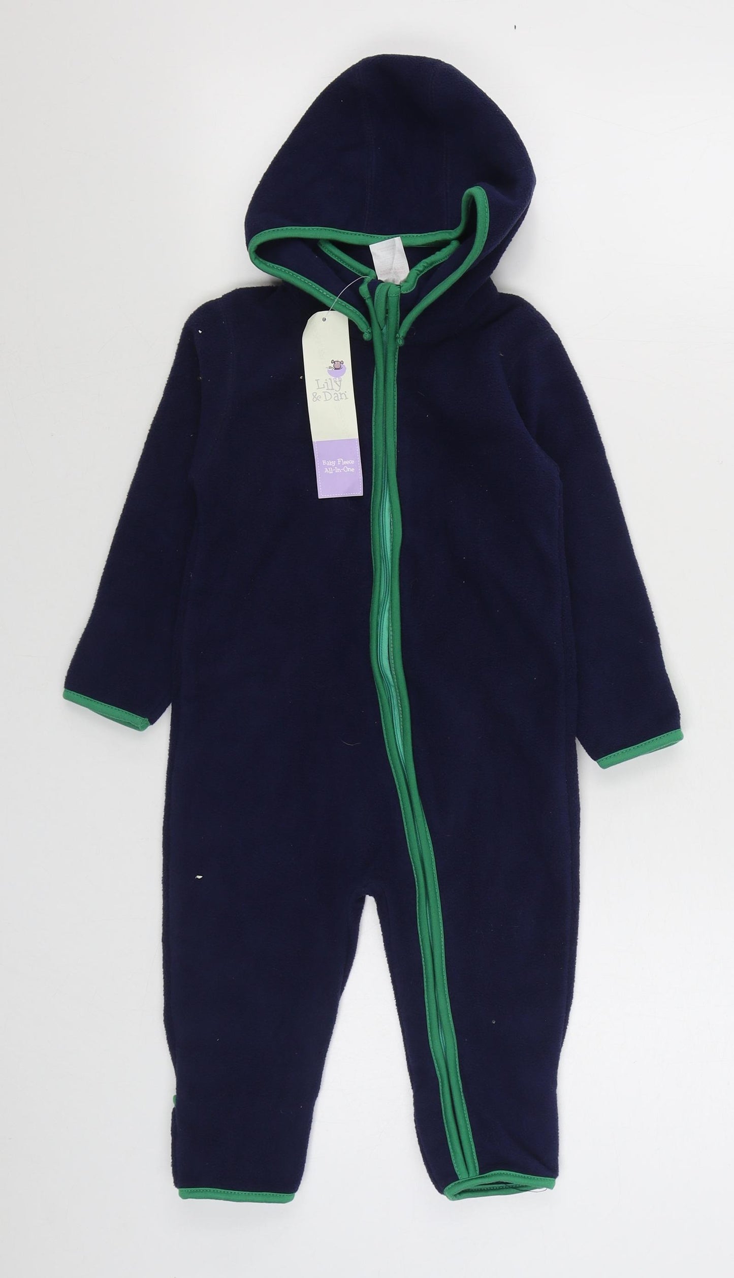 Lily & Dan Baby Blue Solid Polyester  One Piece Size 6-9 Months  Button