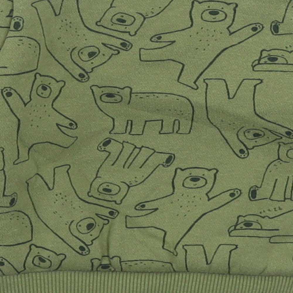 Primark Boys Green Geometric Cotton Pullover Jumper Size 6-9 Months  Pullover