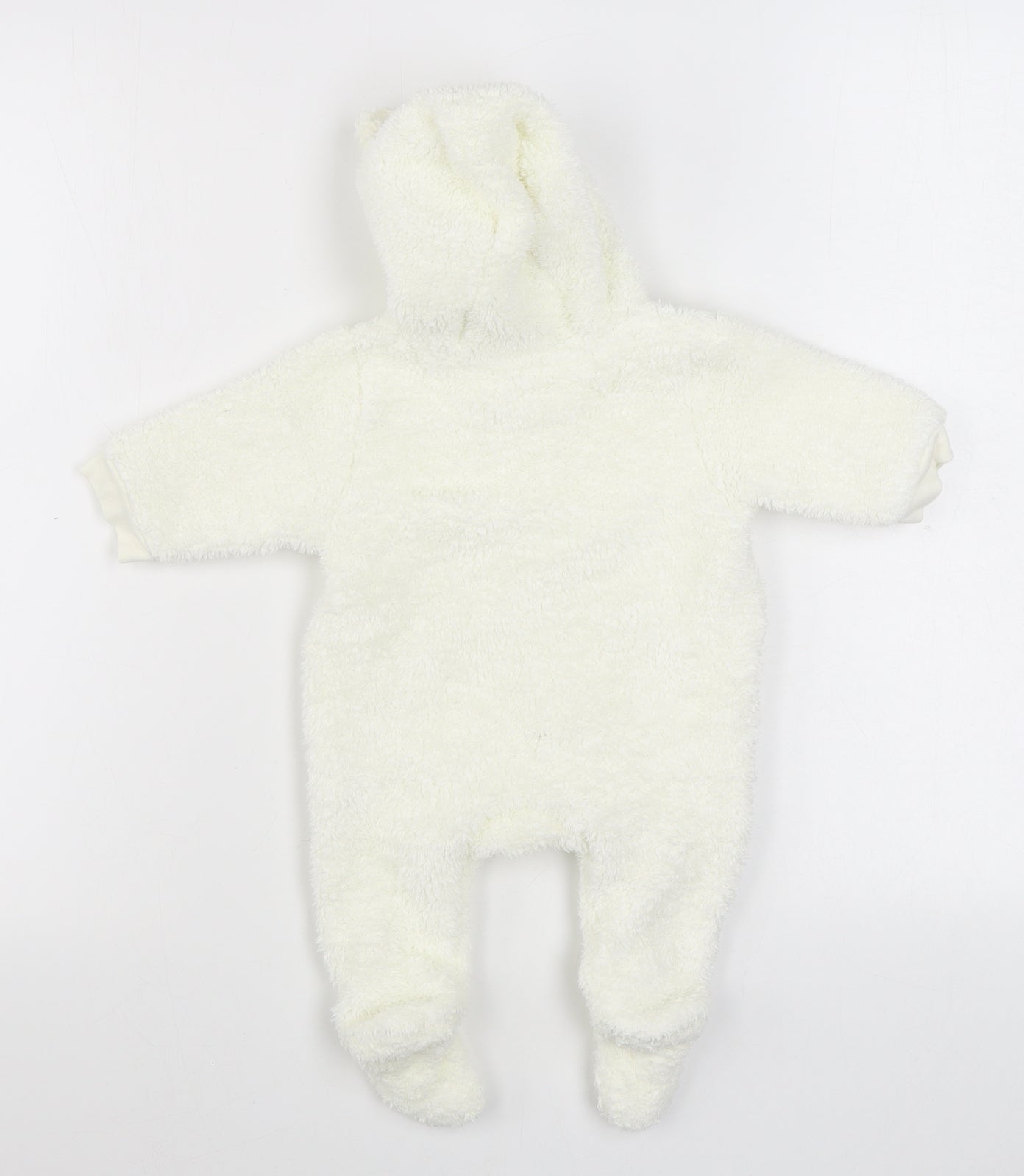 Anyday Baby White Solid Polyester  One Piece Size 0-3 Months  Zip