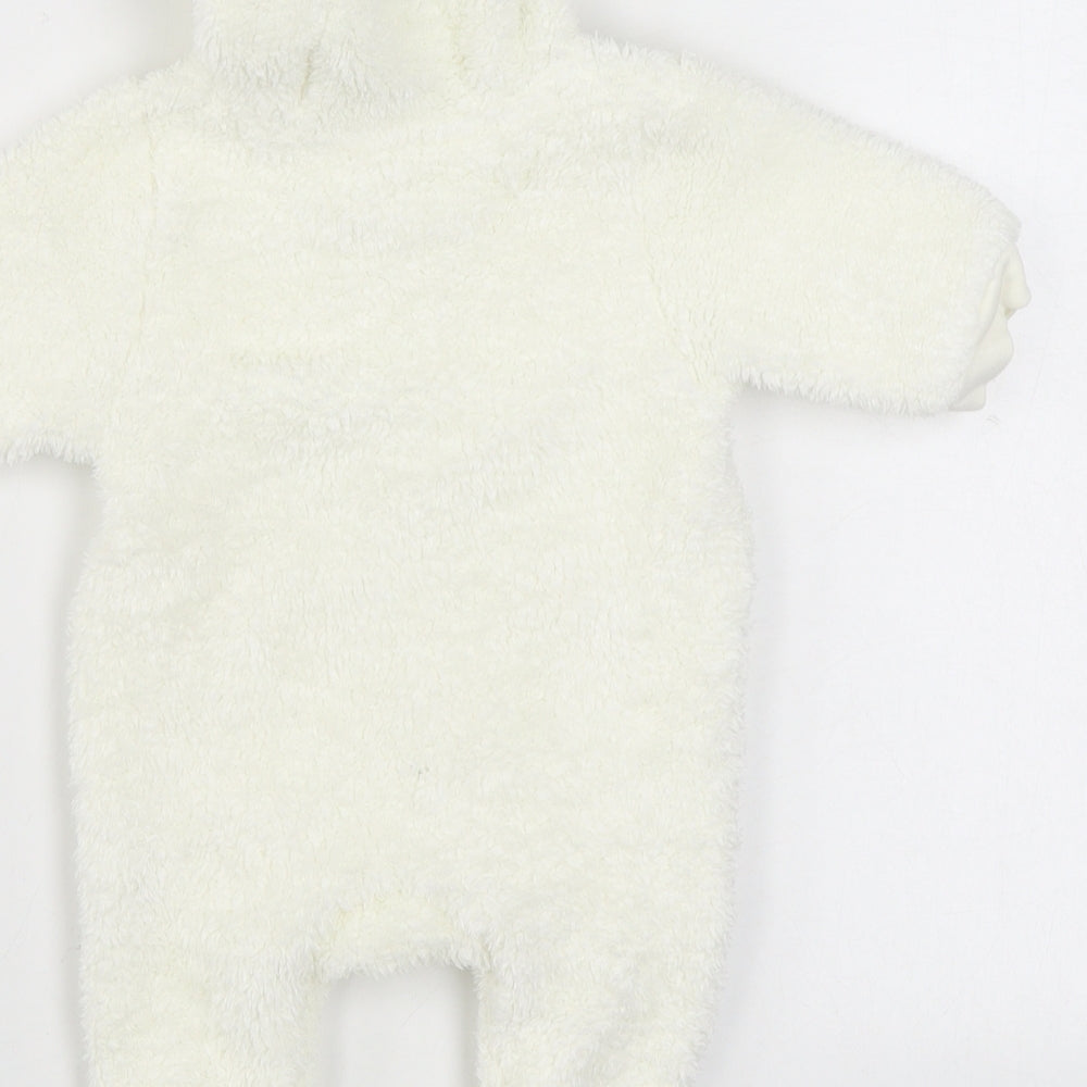 Anyday Baby White Solid Polyester  One Piece Size 0-3 Months  Zip