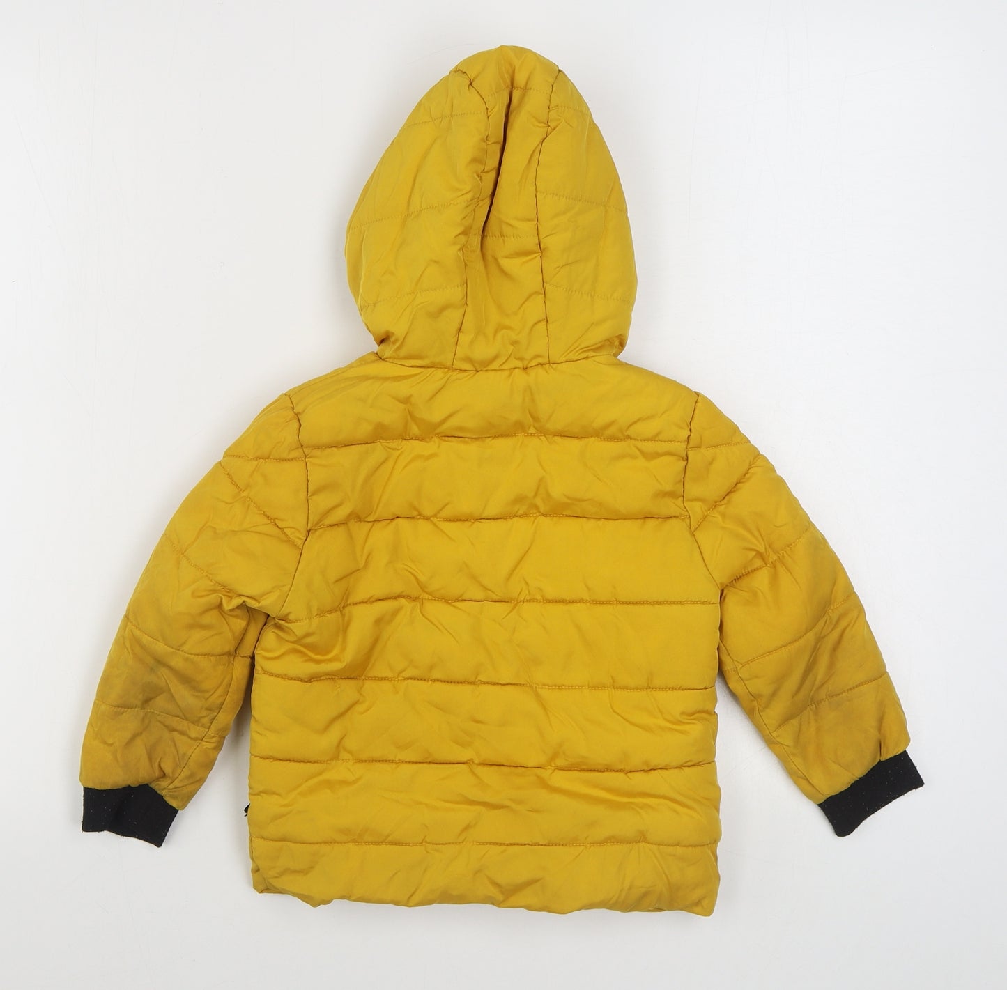 Minoti Boys Yellow   Puffer Jacket Coat Size 3-4 Years  Zip