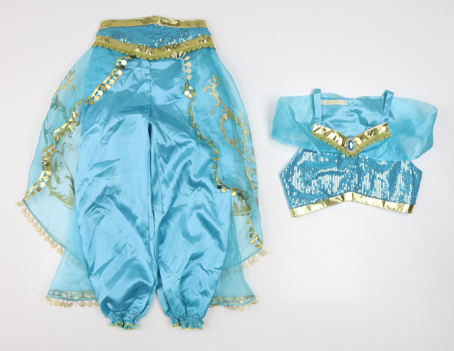 Dirran Girls Blue  Polyester Trousers Outfit/Set Size 12 Years  Pullover - Princess Jasmine