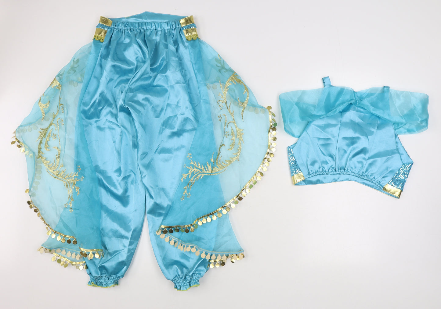 Dirran Girls Blue  Polyester Trousers Outfit/Set Size 12 Years  Pullover - Princess Jasmine