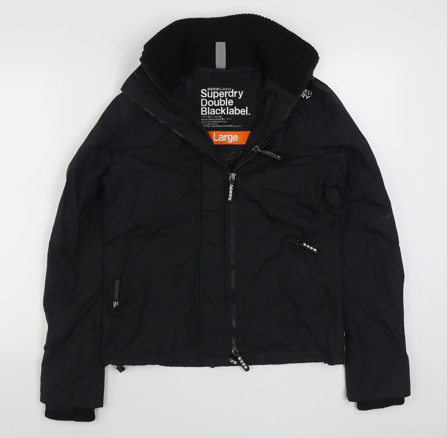 Superdry Mens Black   Windbreaker Coat Size L  Zip