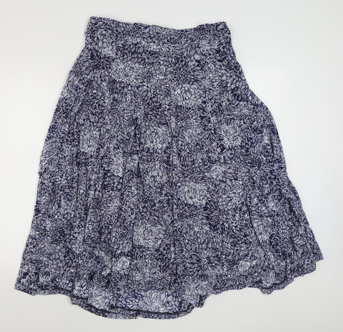 Roman Womens Blue Geometric Polyester Peasant Skirt Size 18