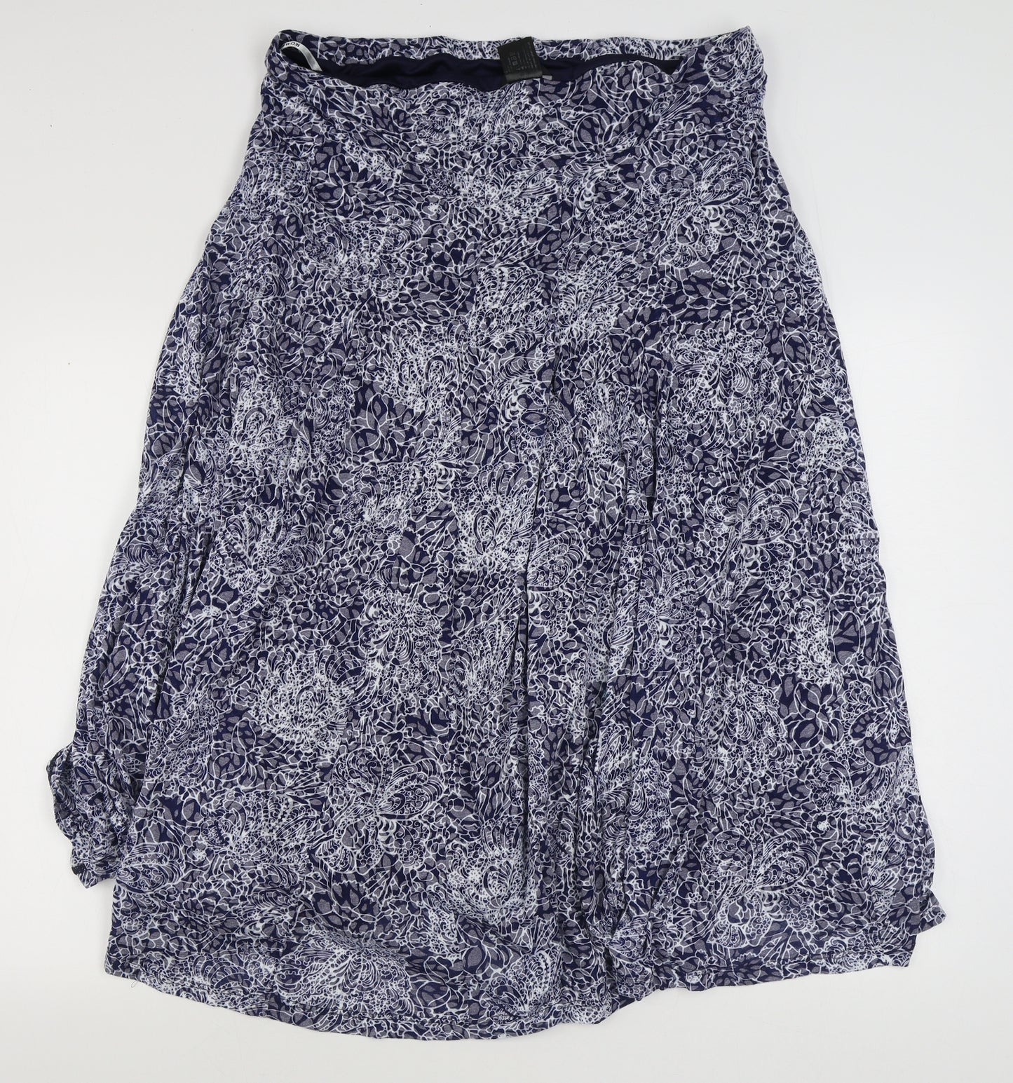 Roman Womens Blue Geometric Polyester Peasant Skirt Size 18