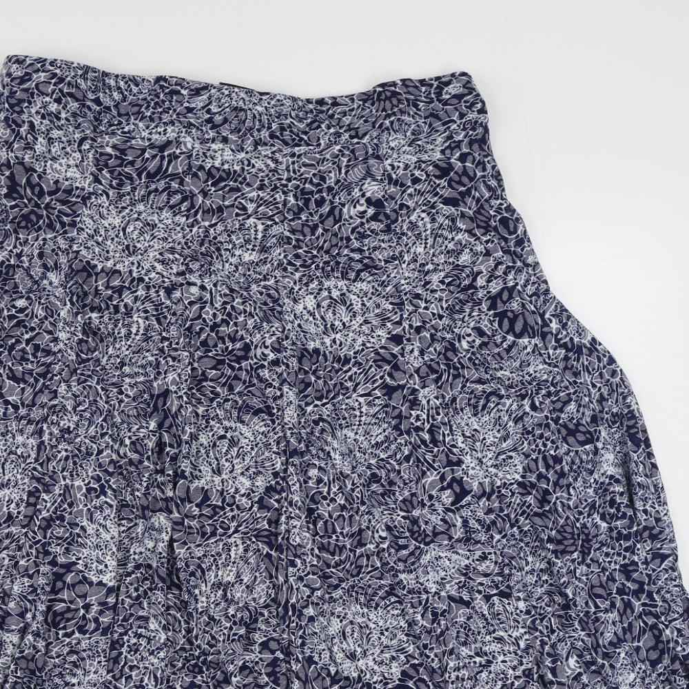 Roman Womens Blue Geometric Polyester Peasant Skirt Size 18