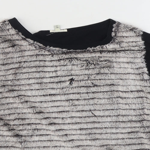River Island Womens Black  Polyester Basic T-Shirt Size 8 Round Neck