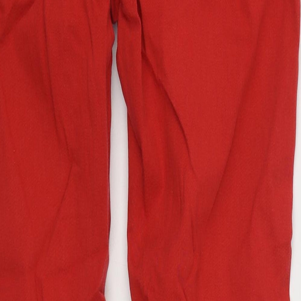 Oasis Womens Red  Cotton Straight Jeans Size 12 L28 in Regular Zip