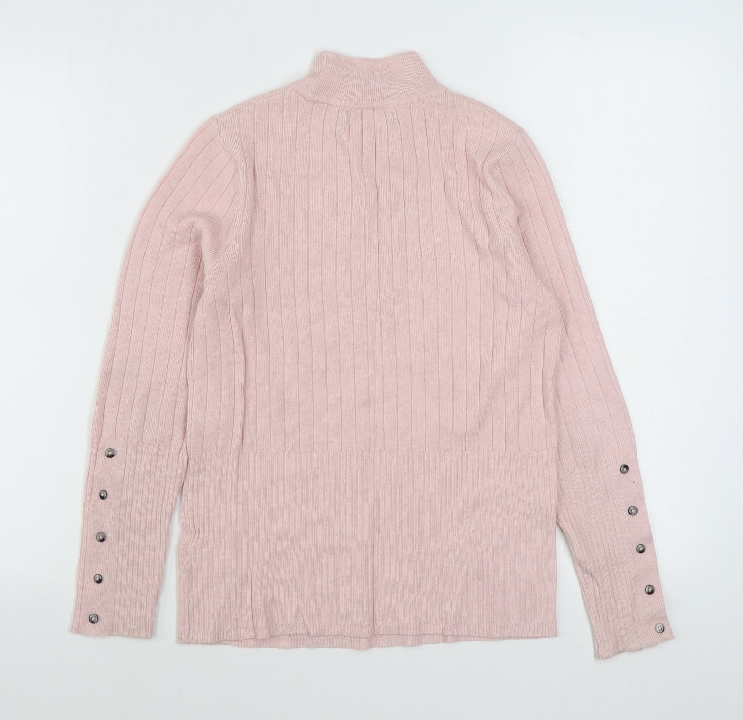 Marks and Spencer Womens Pink High Neck  Viscose Pullover Jumper Size 12