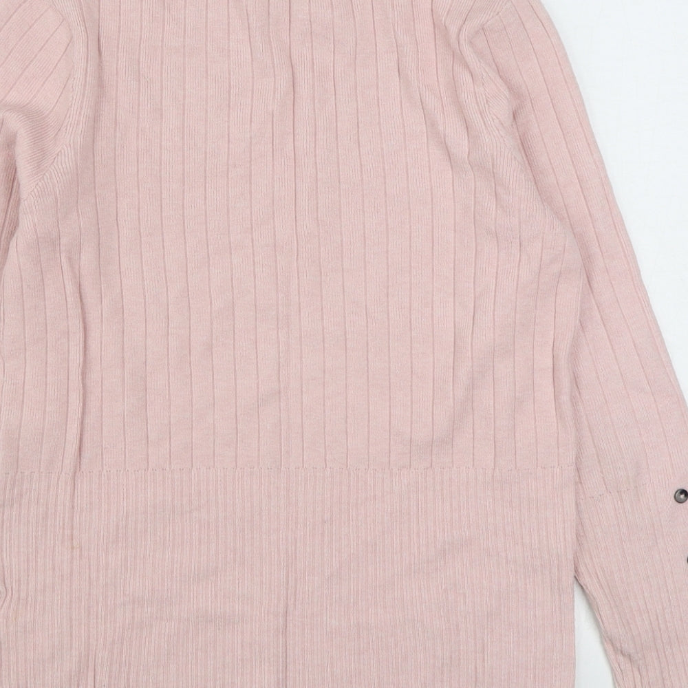 Marks and Spencer Womens Pink High Neck  Viscose Pullover Jumper Size 12