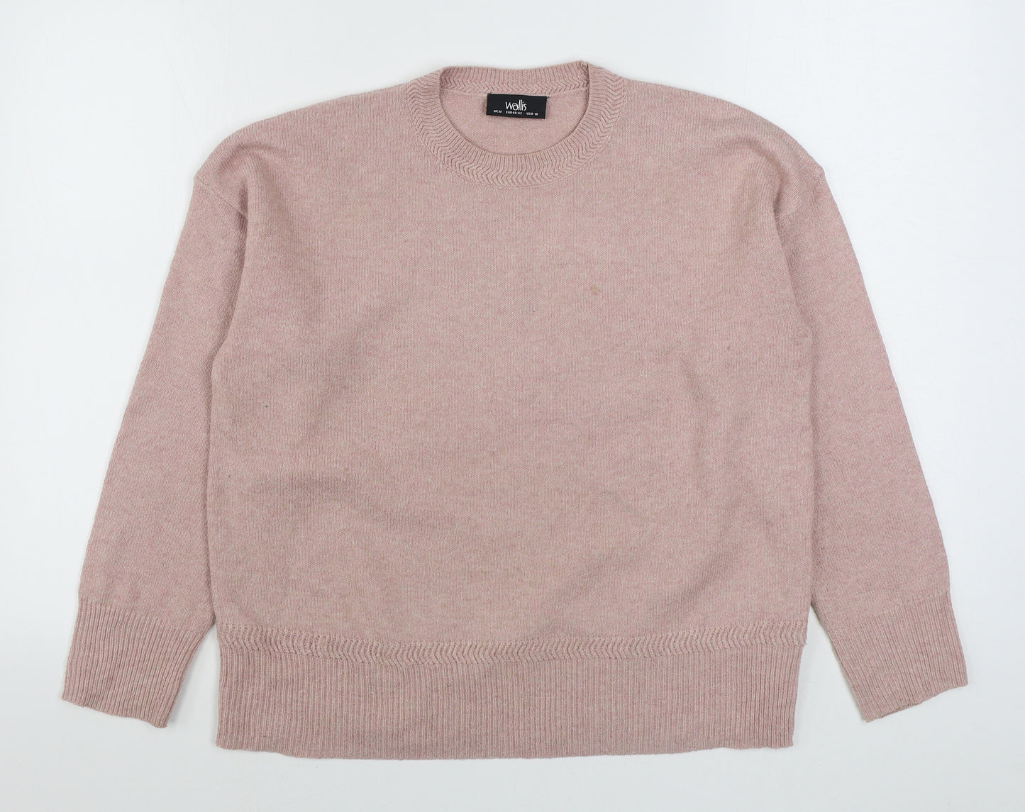 Wallis Womens Pink Round Neck  Polyester Pullover Jumper Size M