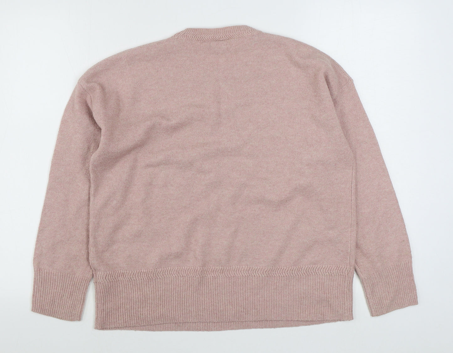 Wallis Womens Pink Round Neck  Polyester Pullover Jumper Size M