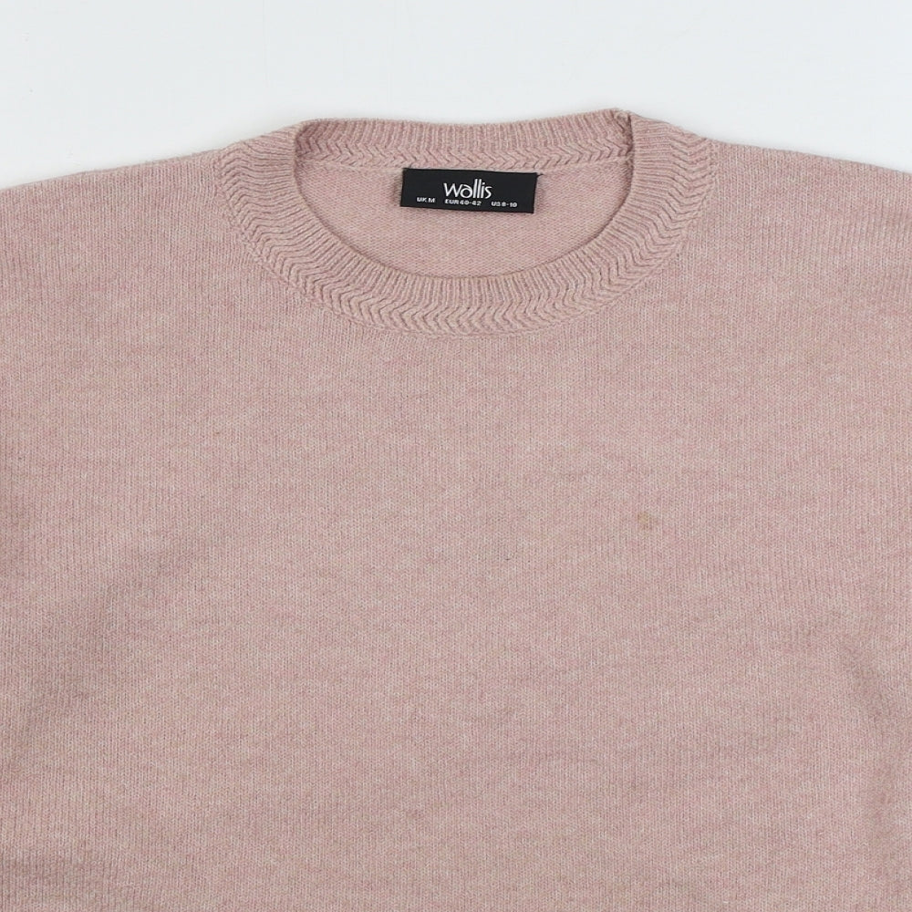Wallis Womens Pink Round Neck  Polyester Pullover Jumper Size M