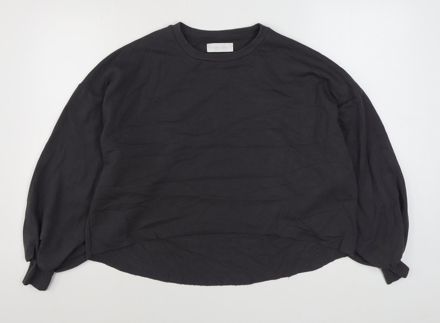 The Eden Atelier Co. Womens Grey  Cotton Pullover Sweatshirt Size M  Pullover - Cropped