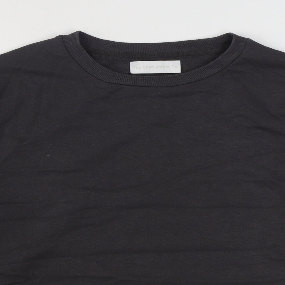 The Eden Atelier Co. Womens Grey  Cotton Pullover Sweatshirt Size M  Pullover - Cropped