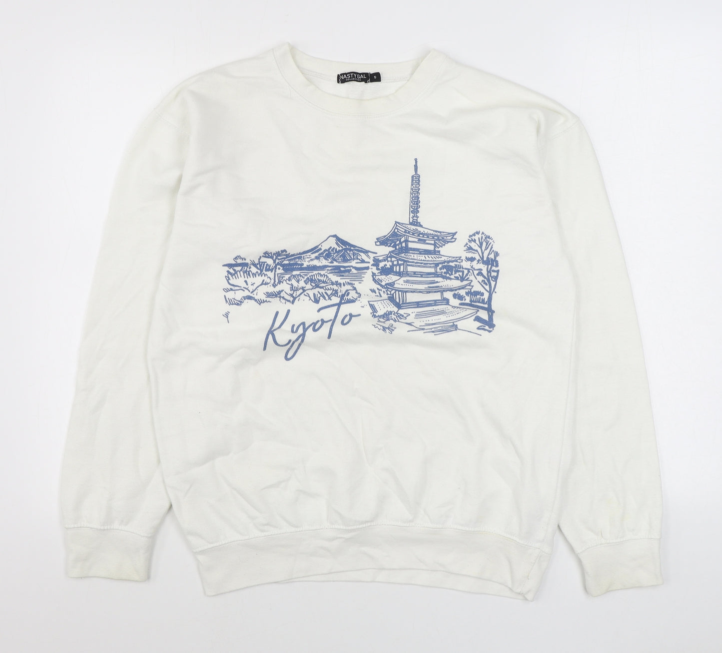 Nasty Gal Womens White  Polyester Pullover Sweatshirt Size S  Pullover