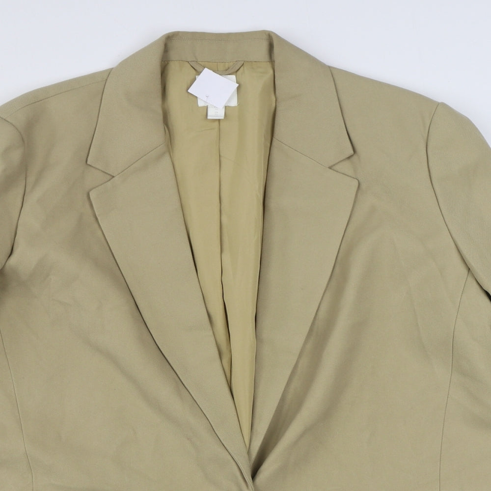 H&M Womens Beige   Jacket Blazer Size XL  Button