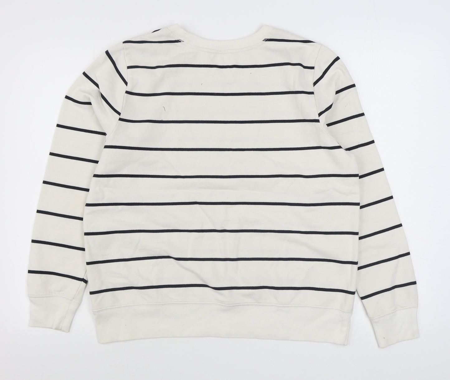 Marks and Spencer Womens White Striped Cotton Pullover Sweatshirt Size 14  Pullover