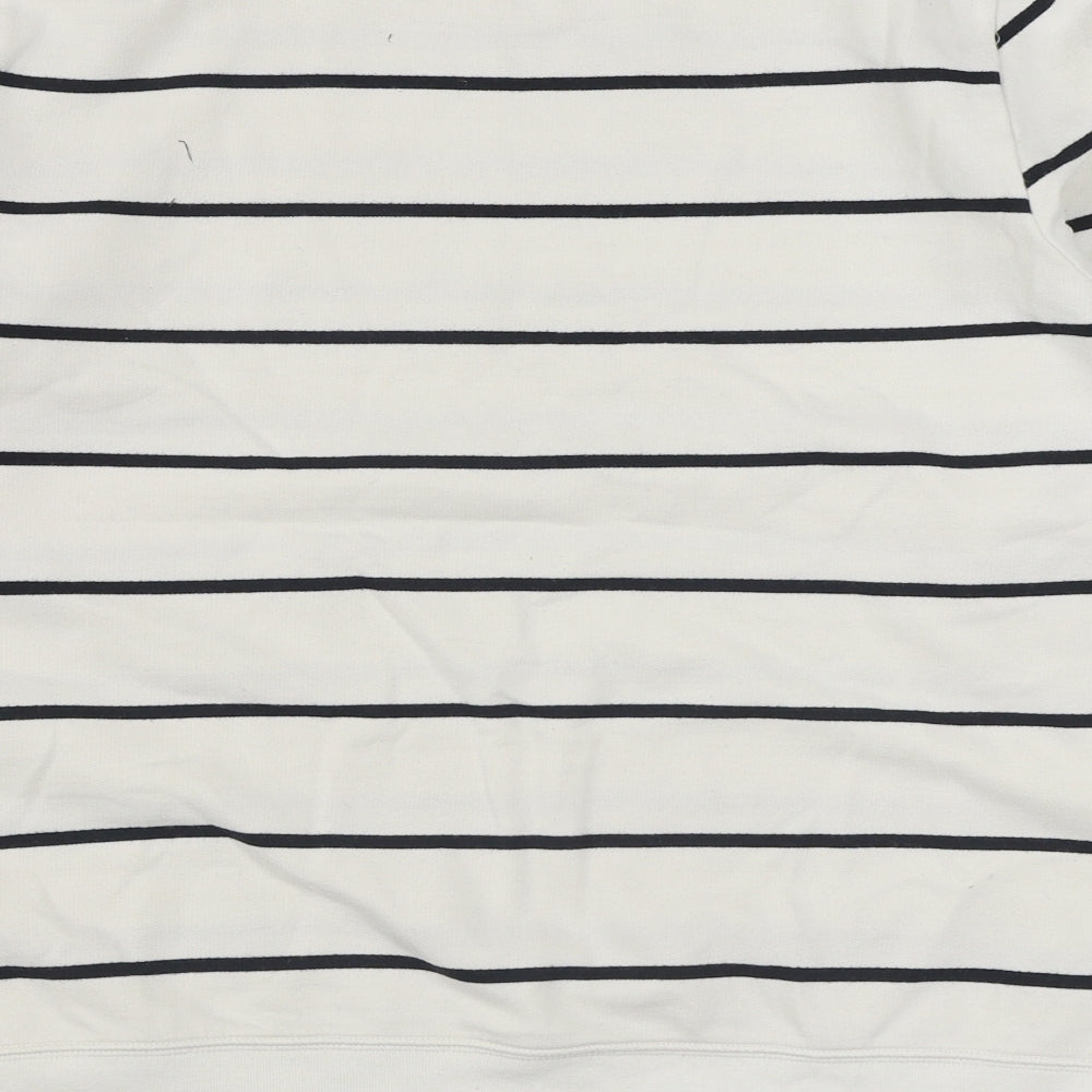 Marks and Spencer Womens White Striped Cotton Pullover Sweatshirt Size 14  Pullover
