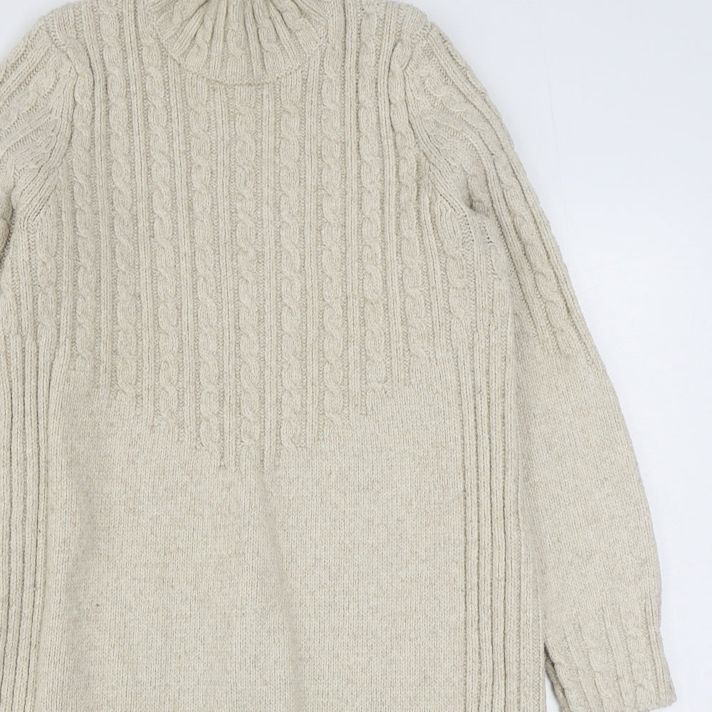TU Womens Beige  Polyester Jumper Dress  Size 14  High Neck Pullover