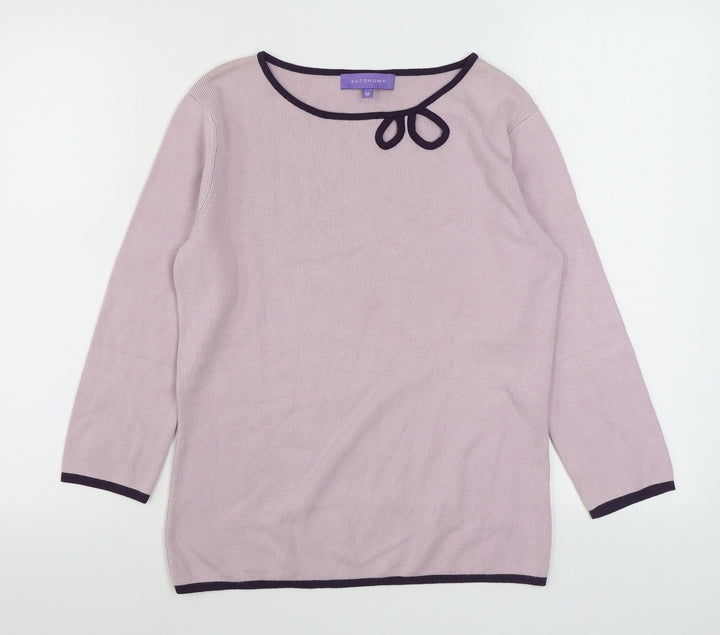 Autonomy Womens Purple Boat Neck Viscose Pullover Jumper Size 12
