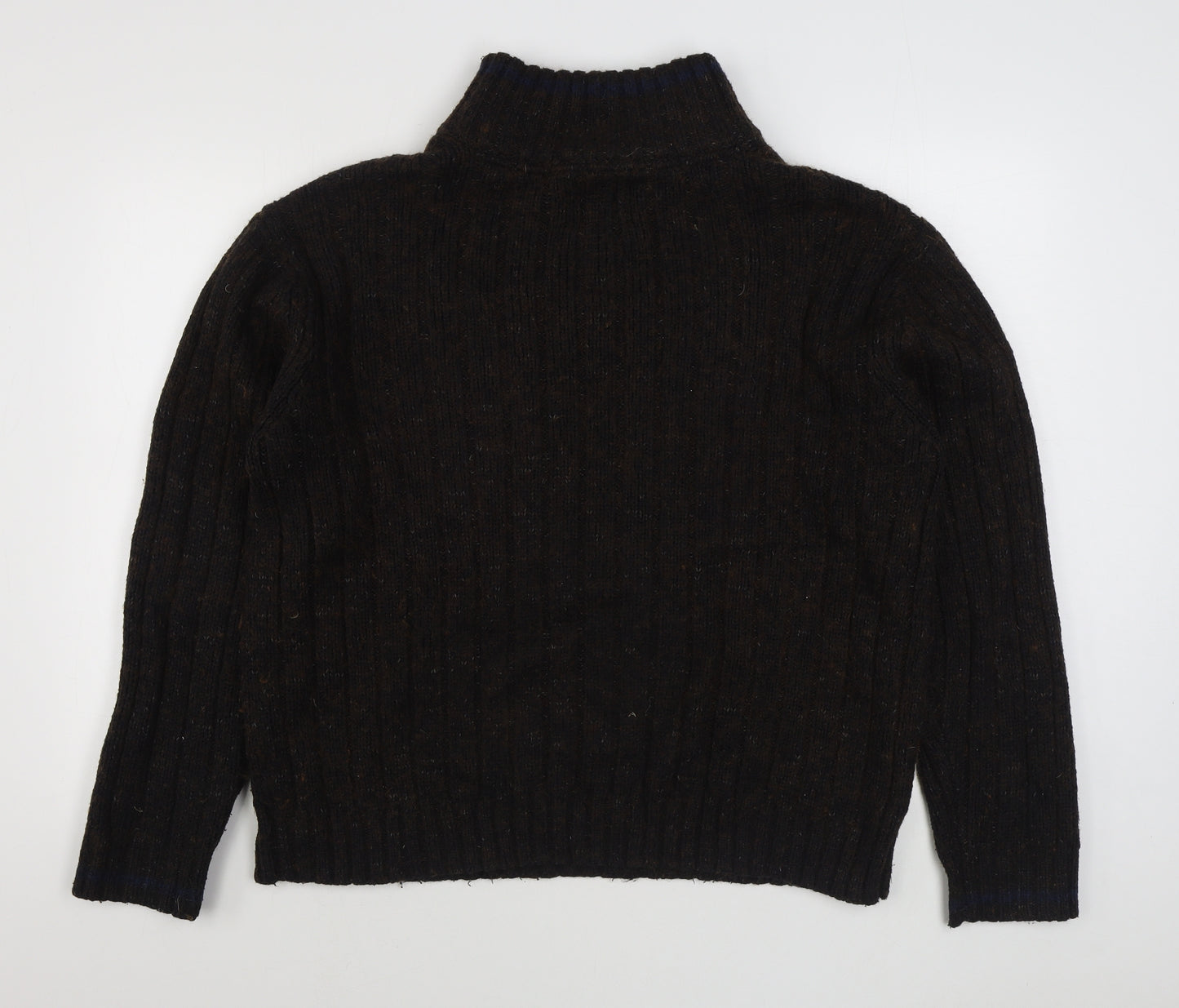 Marks and Spencer Mens Brown High Neck  Acrylic Pullover Jumper Size L