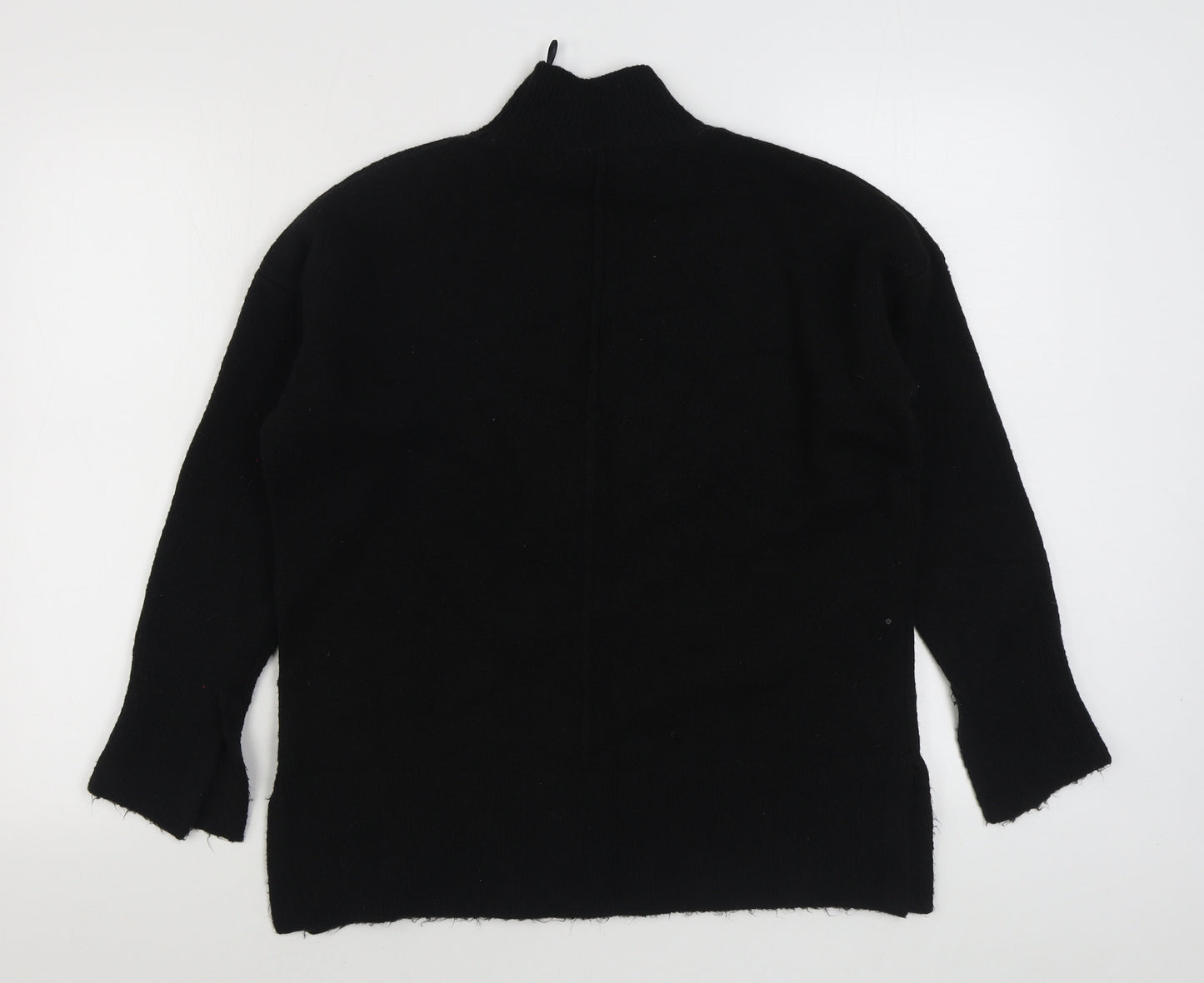 Marks and Spencer Womens Black High Neck  Acrylic Pullover Jumper Size M