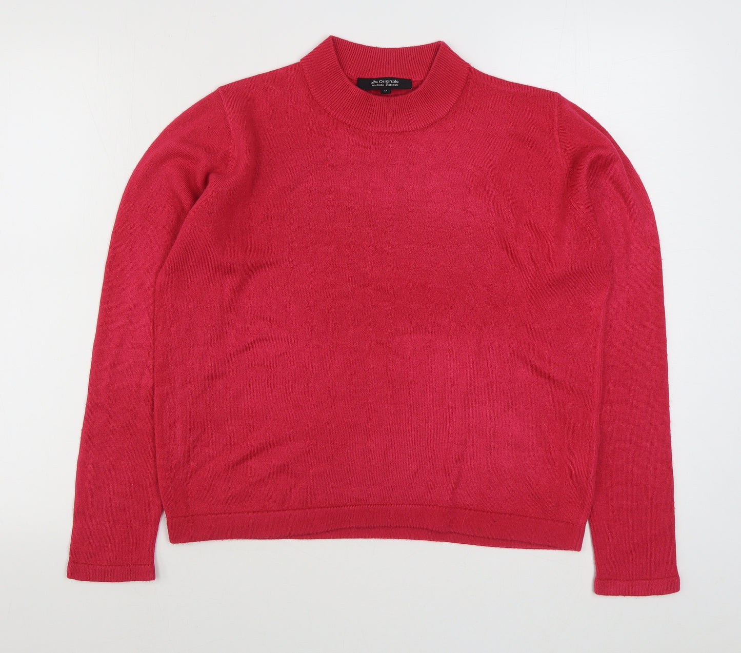 Originals Womens Pink Round Neck  Acrylic Pullover Jumper Size 14