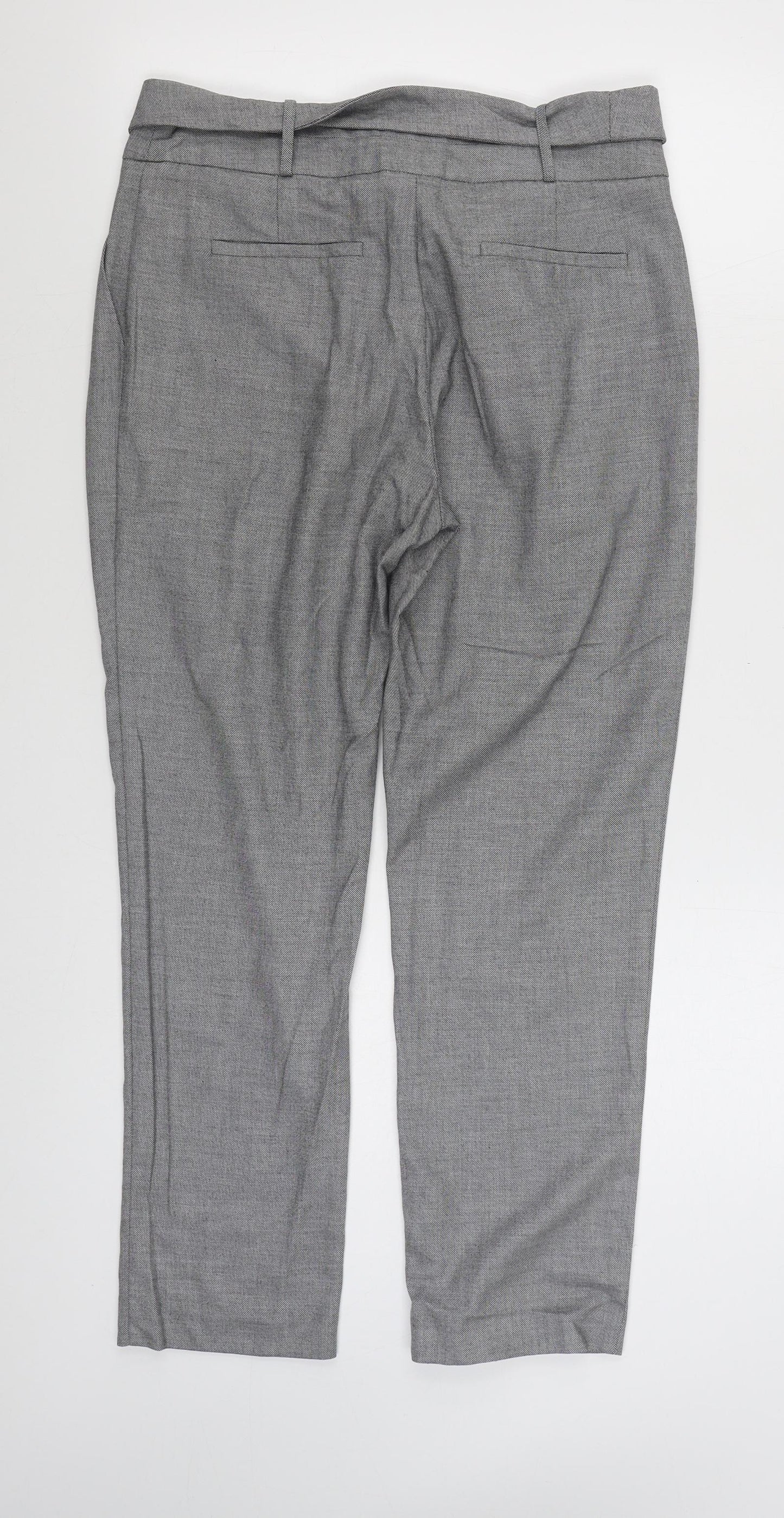 Oasis Womens Grey  Polyester Trousers  Size 12 L26 in Regular Zip
