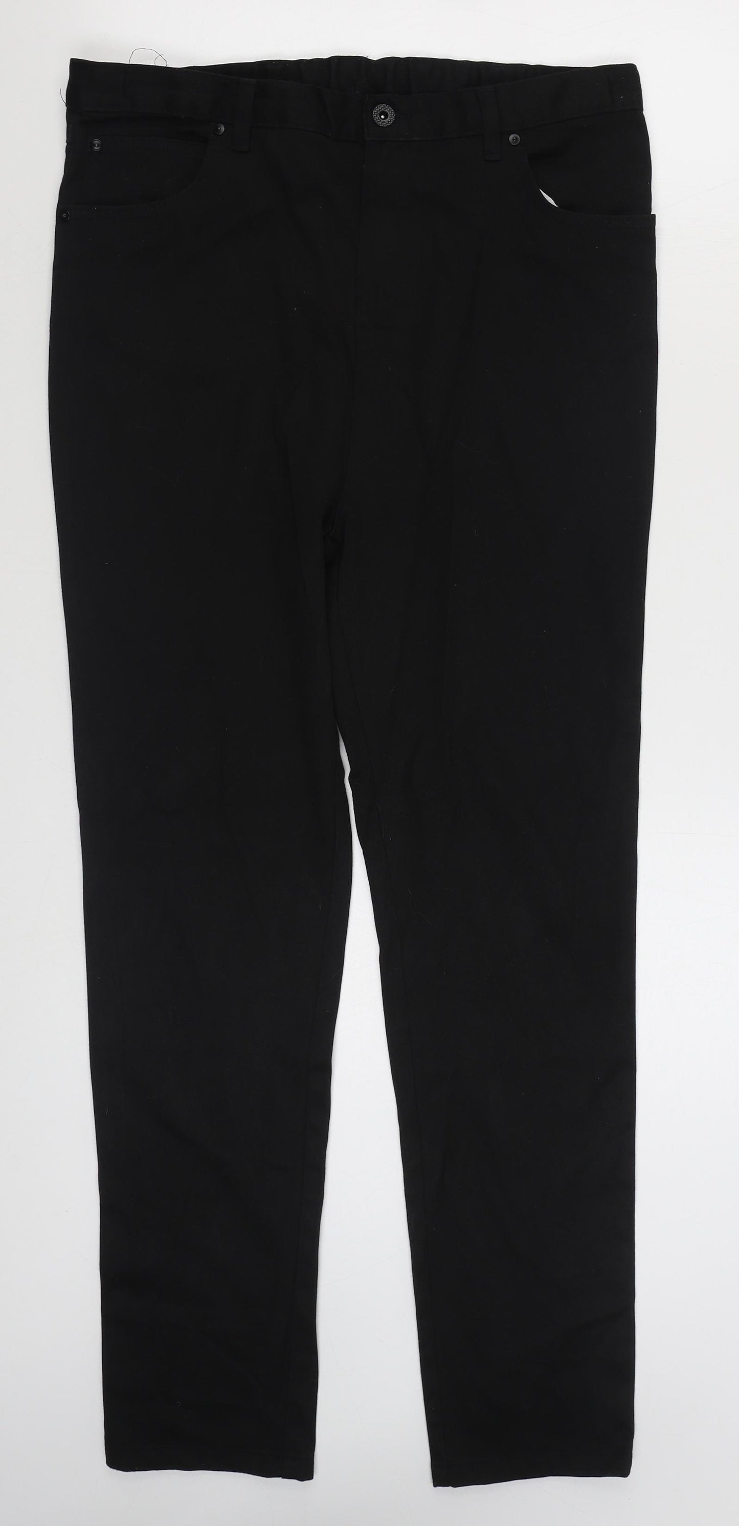 TU Boys Black  Polyester Straight Jeans Size 16 Years L30 in Regular Zip