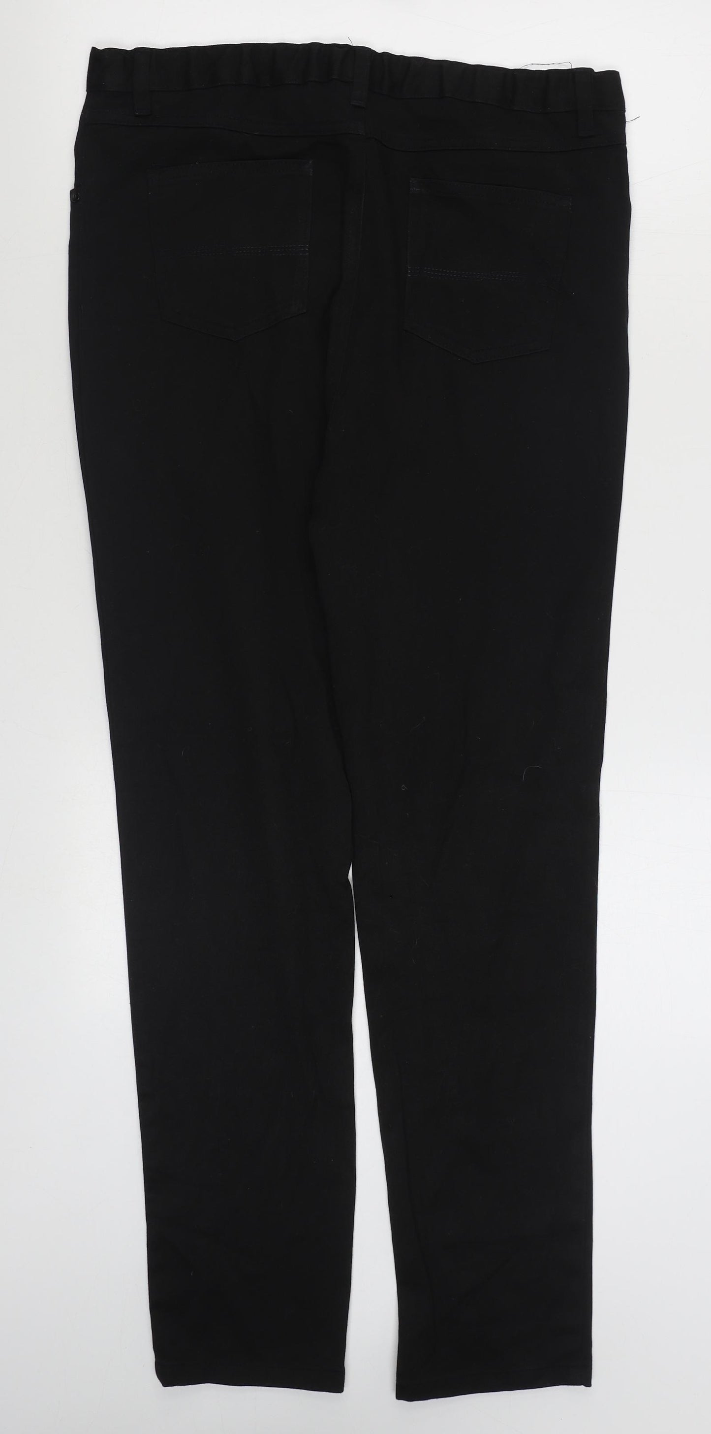 TU Boys Black  Polyester Straight Jeans Size 16 Years L30 in Regular Zip