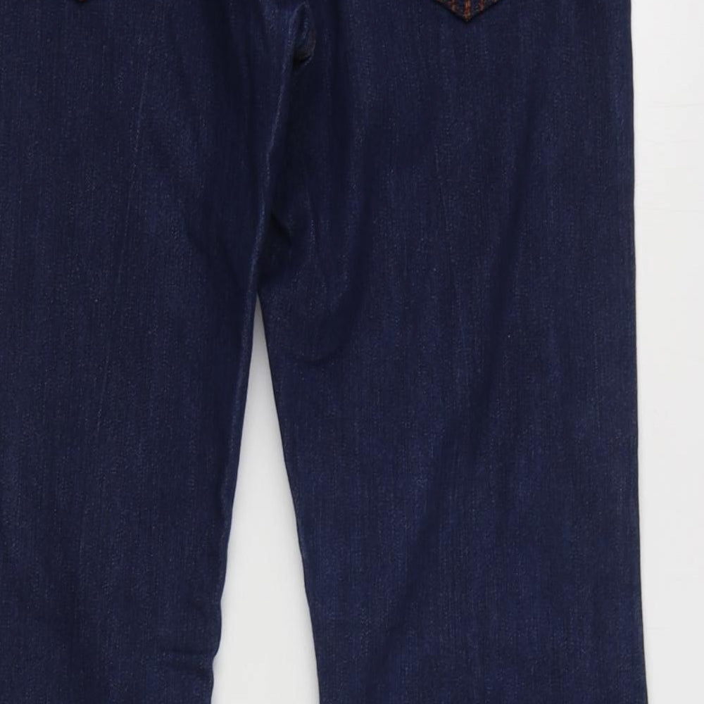 George Womens Blue  Cotton Flared Jeans Size 14 L29 in Regular Zip