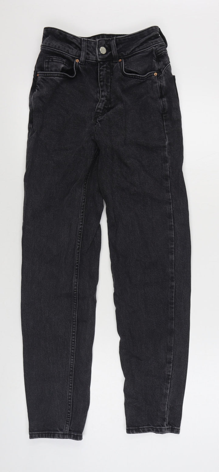 Denim & Co. Womens Black  Cotton Straight Jeans Size 4 L29 in Regular Zip