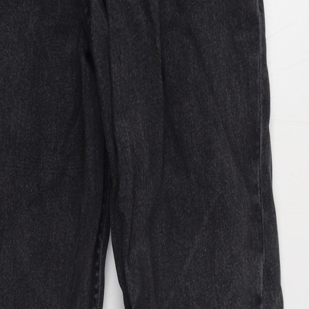Denim & Co. Womens Black  Cotton Straight Jeans Size 4 L29 in Regular Zip