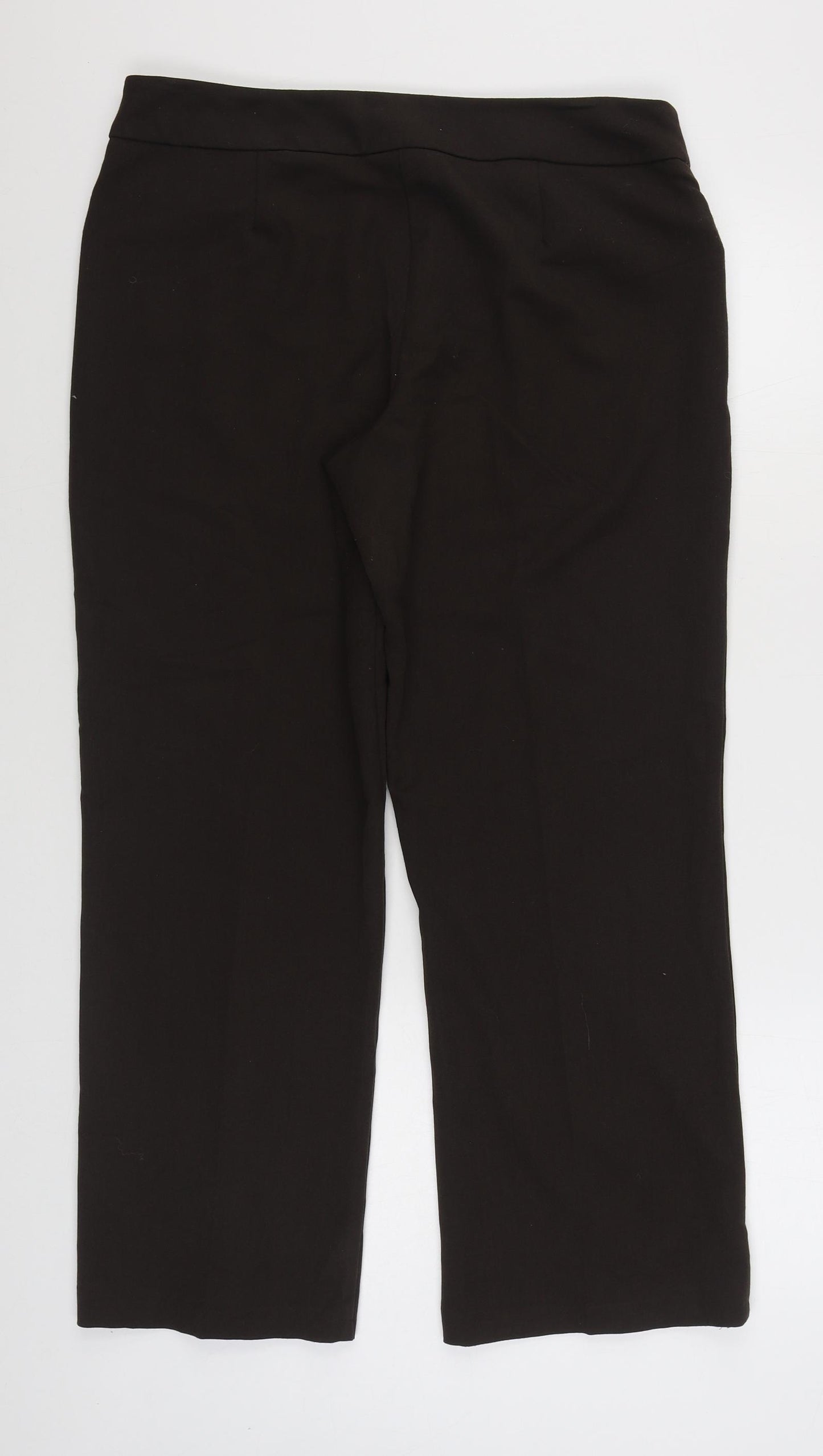 BHS Womens Brown  Polyester Trousers  Size 14 L28 in Regular Zip