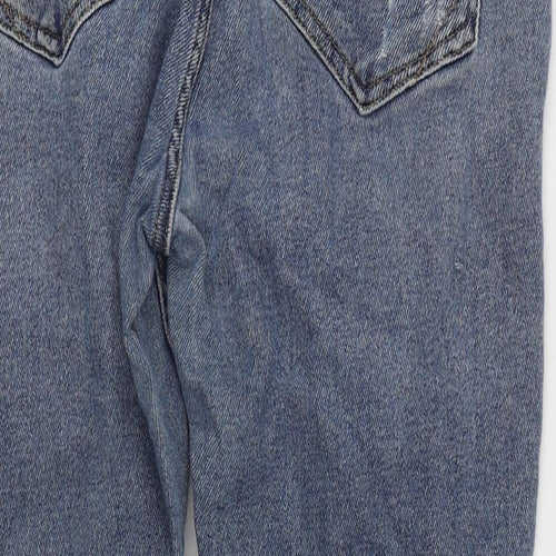River Island Womens Blue  Cotton Straight Jeans Size 16 L24 in Regular Zip