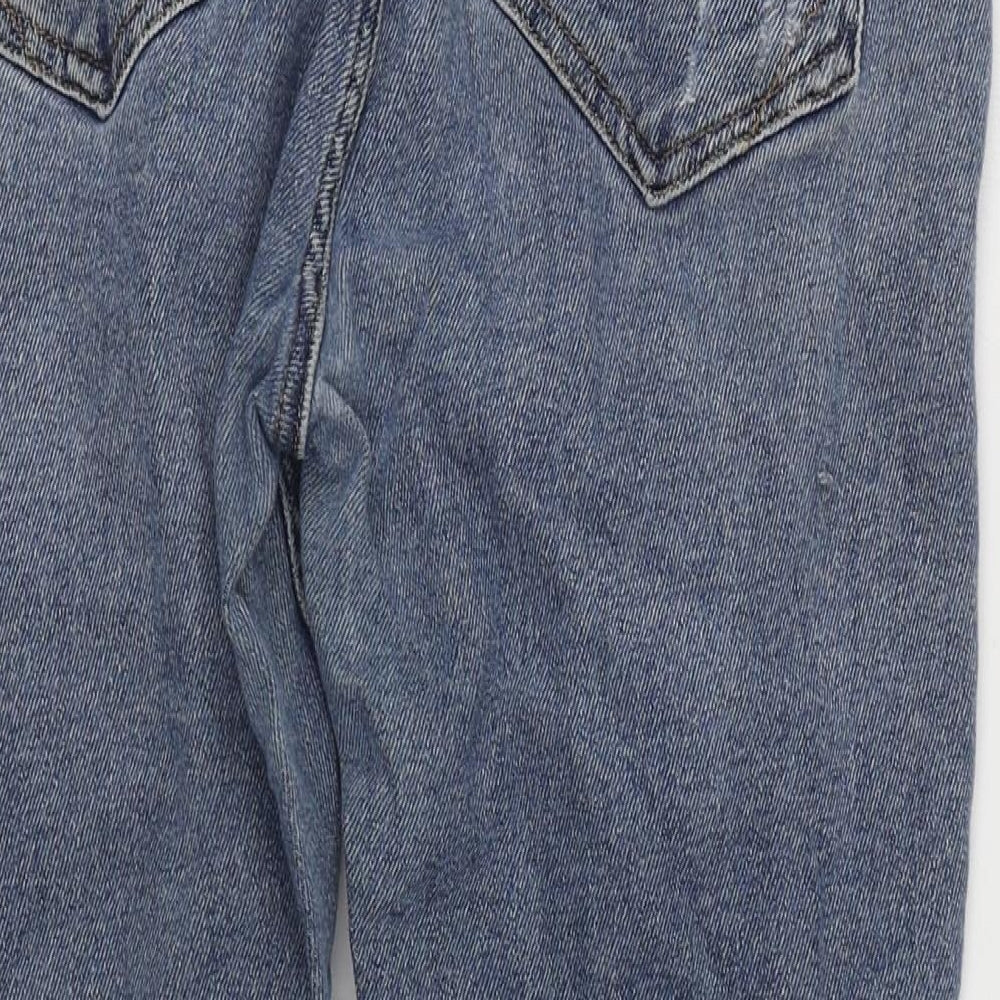 River Island Womens Blue  Cotton Straight Jeans Size 16 L24 in Regular Zip