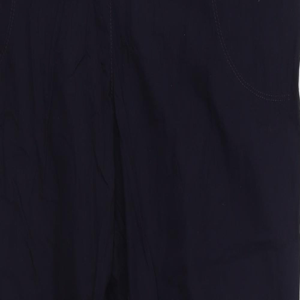 Marks and Spencer Womens Blue  Cotton Cargo Trousers Size 16 L30 in Regular Zip