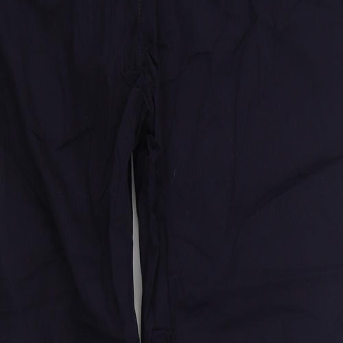 Marks and Spencer Womens Blue  Cotton Cargo Trousers Size 16 L30 in Regular Zip