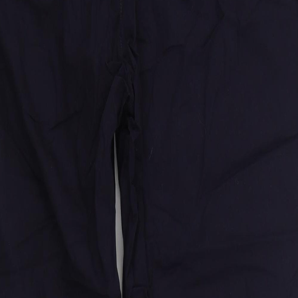 Marks and Spencer Womens Blue  Cotton Cargo Trousers Size 16 L30 in Regular Zip