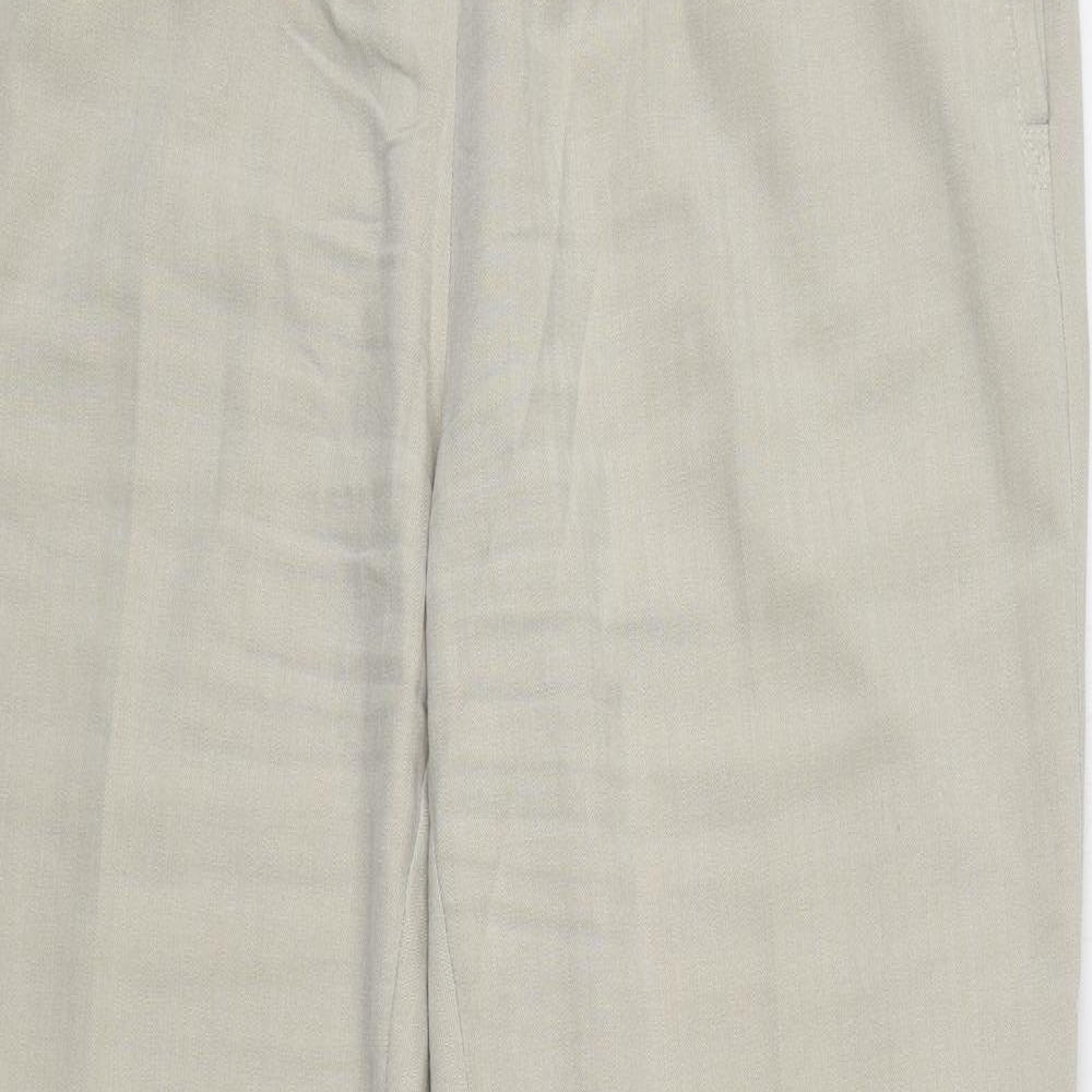 Per Una Womens Beige  Polyester Trousers  Size 14 L29 in Regular Zip