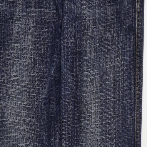 River Island Womens Blue  Cotton Straight Jeans Size 14 L32 in Regular Zip