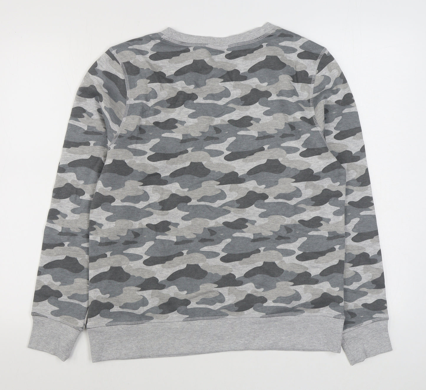 Amazon Essentials  Mens Grey Camouflage Cotton Pullover Sweatshirt Size M