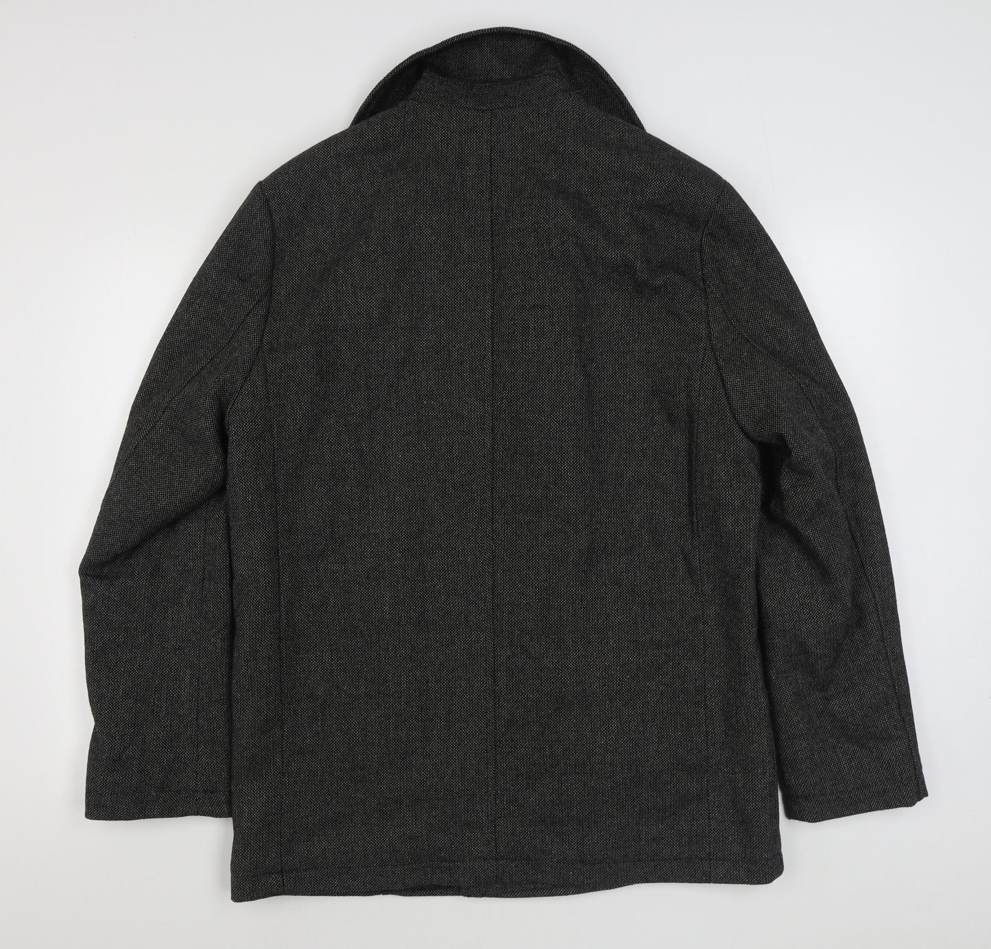 George Mens Grey   Overcoat Coat Size M  Button