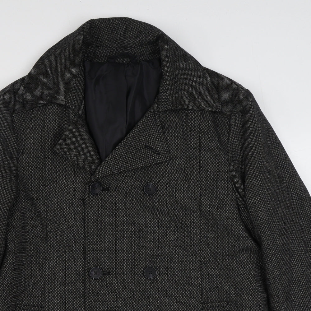 George Mens Grey   Overcoat Coat Size M  Button