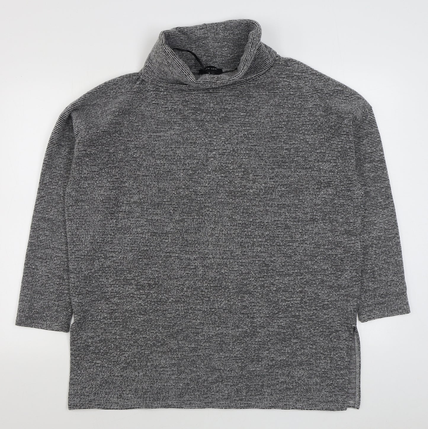 New Look Womens Grey Roll Neck  Polyester Pullover Jumper Size L